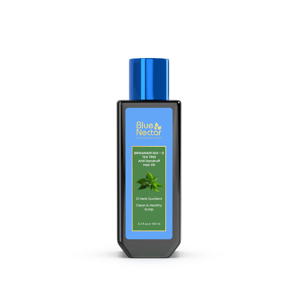 Blue Nectar Tea Tree Healthy Scalp and Anti Dandruff Hair Oil with 14 Ayurvedic herbs (100 ml) - BeesActive Australia