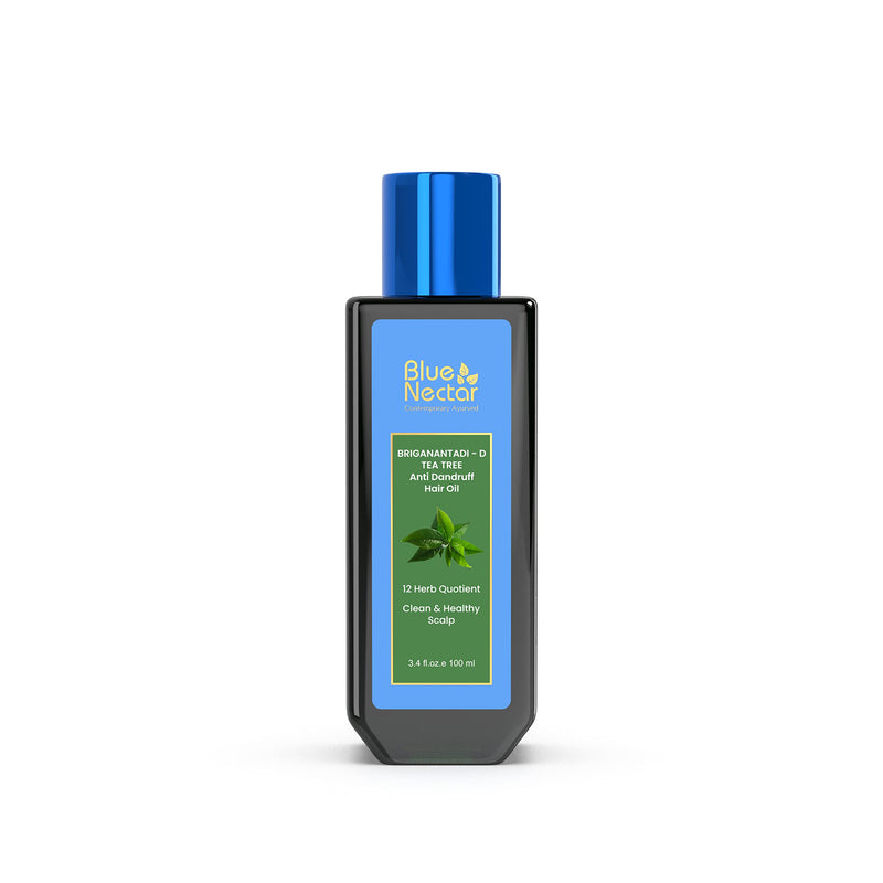 Blue Nectar Tea Tree Healthy Scalp and Anti Dandruff Hair Oil with 14 Ayurvedic herbs (100 ml) - BeesActive Australia