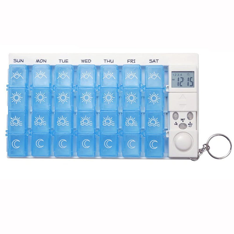 Cisixin 7 Day Weekly Digital Pill Timer Box -Pill Medicine Case Container with 4 Alarm Reminders - BeesActive Australia