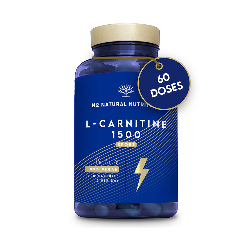 Natural L CARNITINE 1500mg. Fat Burner Pills Supplement. Improves Sports Performance, Weight Loss & Provides Energy Resistance. 120 Vegetable Capsules. UK Vegan Certified. N2 Natural Nutrition. - BeesActive Australia