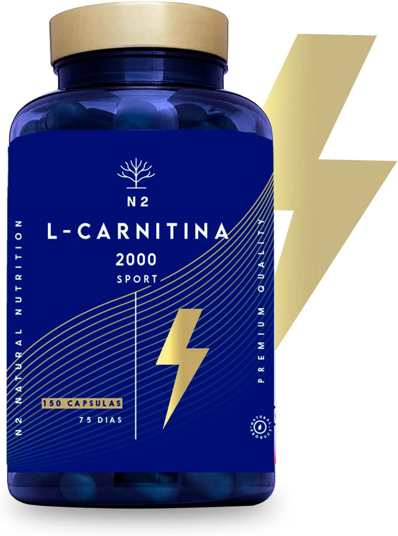 Natural L CARNITINE 2000mg. 150 Capsules 75 Days. High Concentration Fat Burner Pills. Improves Sports Performance. Weight Loss, Energy Resistance. CE Manufactured. N2 Natural Nutrition L Carnitine 2000 (150 capsules) - BeesActive Australia