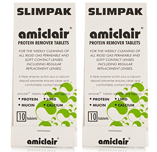 Amiclair Weekly Enzymatic Protein Remover Contact Lens Cleaning Tablets (10 Pack X2 = 20 Tablets) - BeesActive Australia