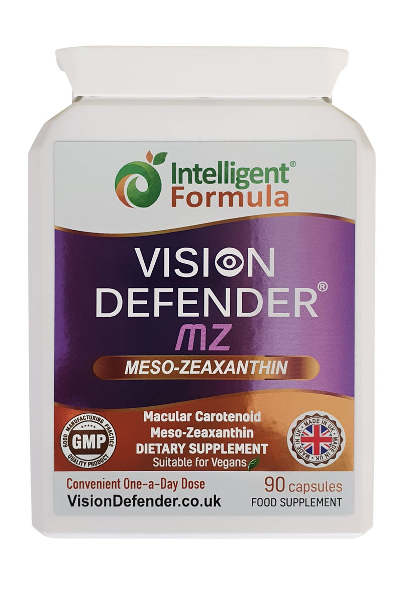 Meso Zeaxanthin Supplement - VISION DEFENDER MZ � High Strength Eye Vitamins Nutrients & Antioxidant Carotenoid for Ocular Health, Eye Care & Eyesight Support �Vegan (90 capsules/One-A-Day) Made in UK - BeesActive Australia