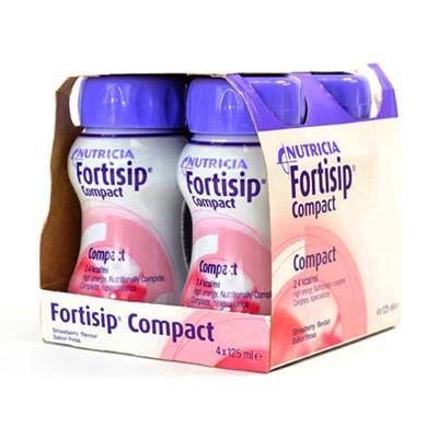 Fortisip Compact Strawberry (4 x 125ml) 125 ml (Pack of 4) - BeesActive Australia