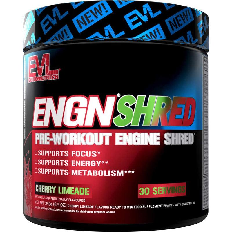 Evlution Nutrition ENGN Shred Pre Workout Thermogenic Fat Burner Powder, Energy, Weight Loss, 30 Servings (Cherry Limeade) - BeesActive Australia