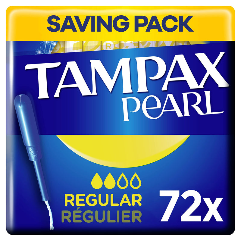 Tampax Pearl Tampons, Regular With Applicator, 72 Tampons (18 x 4 Packs), Leak Protection And Discretion, Super Absorbent - BeesActive Australia