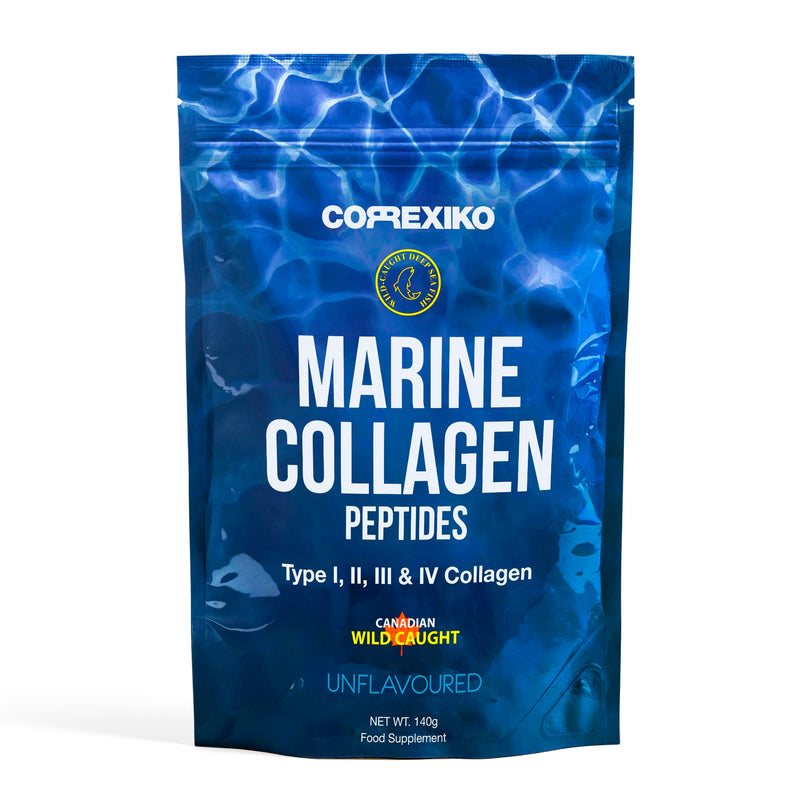 CORREXIKO Premium Marine Collagen Powder - Wild Caught Fish from Canada (Not Farmed), Protein Peptides for Skin, Hair, Nails, Joints & Bones & Digestive Health - Hydrolyzed (Unflavoured) Unflavoured 14 Servings (Pack of 1) - BeesActive Australia