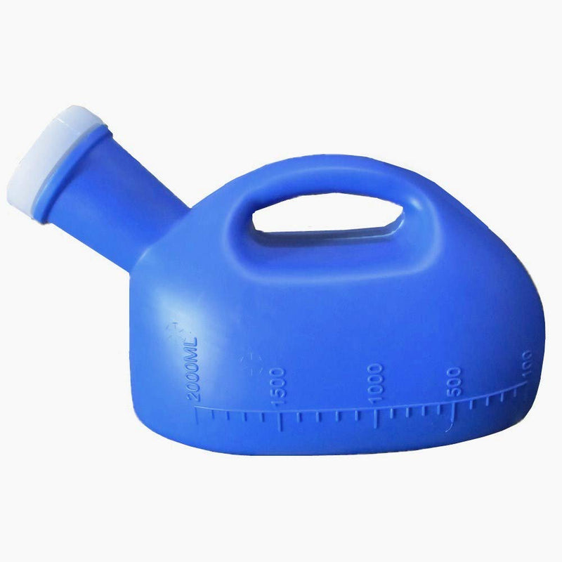 YUMSUM 2000ML Male Urinal Portable Mens Potty Pee Bottle Collector Travel Toliet (Blue) Blue - BeesActive Australia