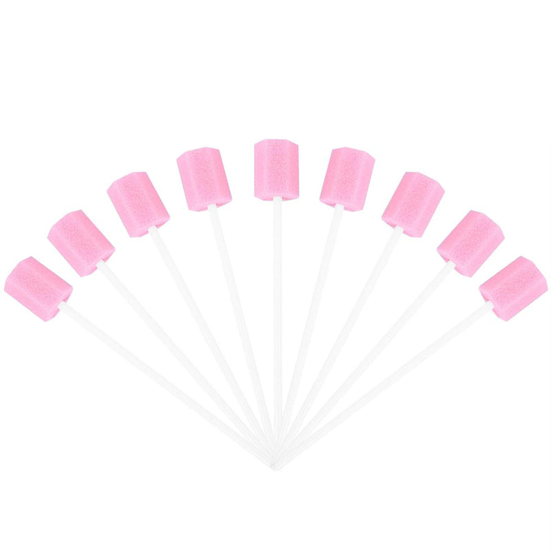 Rosenice Dental Swabs Pack of 100 Disposable Oral Care Sponge Swabs Mouth Cleaning Swab (Pink) - BeesActive Australia