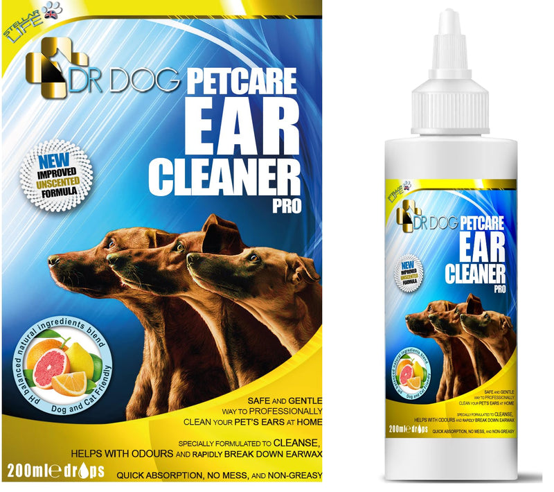 DR DOG Dog Ear Cleaner Drops – Dog Ear Cleaning Solution - Easy Apply Nozzle Canine Ear Cleaner – Ear Wash for Dogs - Help Relieve Itching, Head Shaking, Irritation – Dog Ear Flush Formula – 230ml