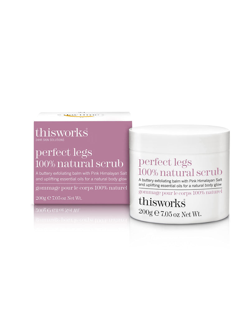 This Works Perfect Legs 100% Natural Scrub: An Exfoliating Pink Himalayan and Sea Salt Body Scrub, Infused with Blackcurrant and Sweet Almond Essential Oils to Soften and Smooth Skin, 200g - BeesActive Australia