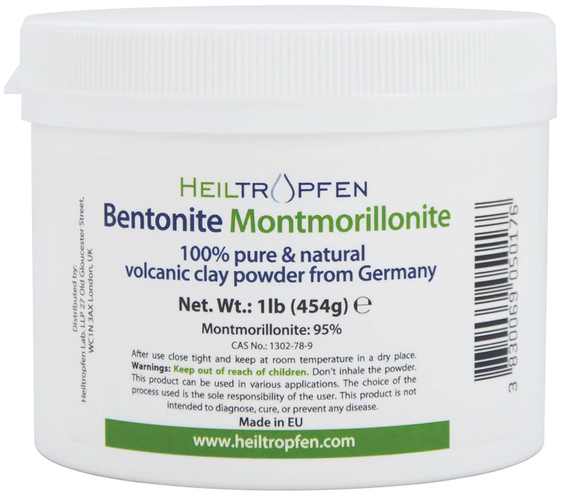 Bentonite Montmorillonite powder | 1 Pound - 454 g | ULTRA FINE | Montmorillonite content 95% | Natural Mineral Dust | Heiltropfen� - BeesActive Australia
