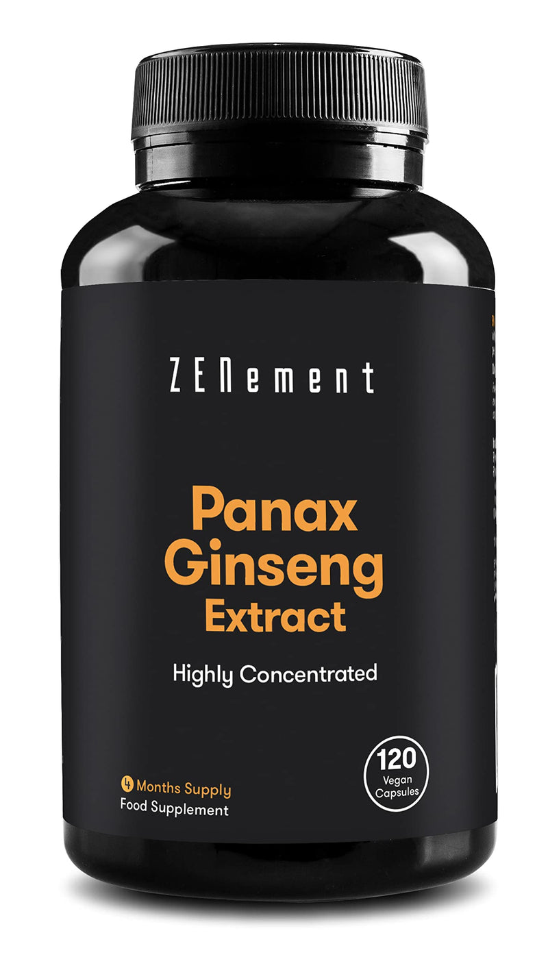 Panax Ginseng, Highly Concentrated, 2375mg, 120 Capsules | for Improved Well-Being | Improves Concentration, Memory and Athletic Endurance | 100% Natural Ingredients, Vegan, Additives Free | Zenement - BeesActive Australia