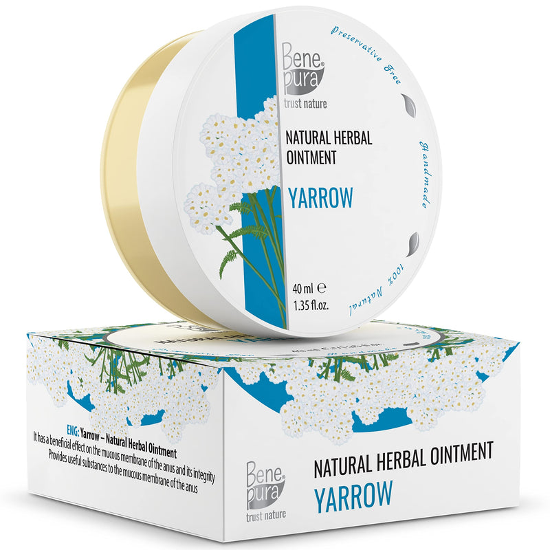 BenePura Hemorrhoids Ointment, Natural White Yarrow Ointment, Soothes Burning, Itching and Discomfort, 40 ml - BeesActive Australia