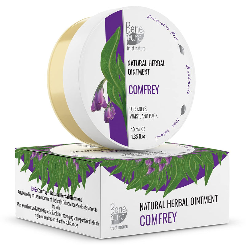 BenePura Comfrey Ointment for Muscle Pain Relief - Natural Comfrey Cream for Back Pain Relief, Joint Pain Relief, Knee Pain Relief, Neck Pain Relief - Muscle Rub Pain Relief Cream - 40 ml 40 ml (Pack of 1) - BeesActive Australia