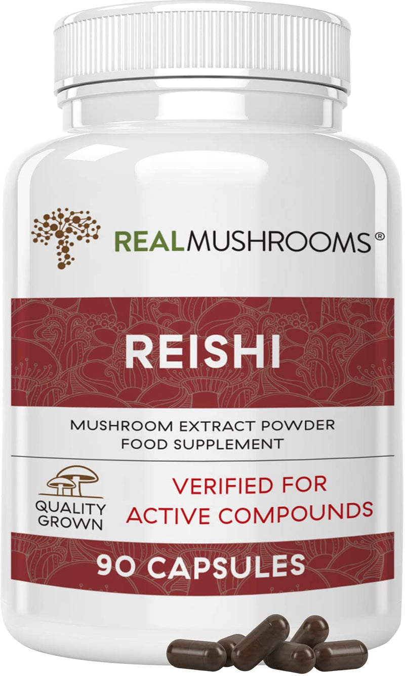 Reishi Extract Mushroom Supplements (90 ct) Capsules for Longevity - Non-GMO Reishi Capsules 90 count (Pack of 1) - BeesActive Australia