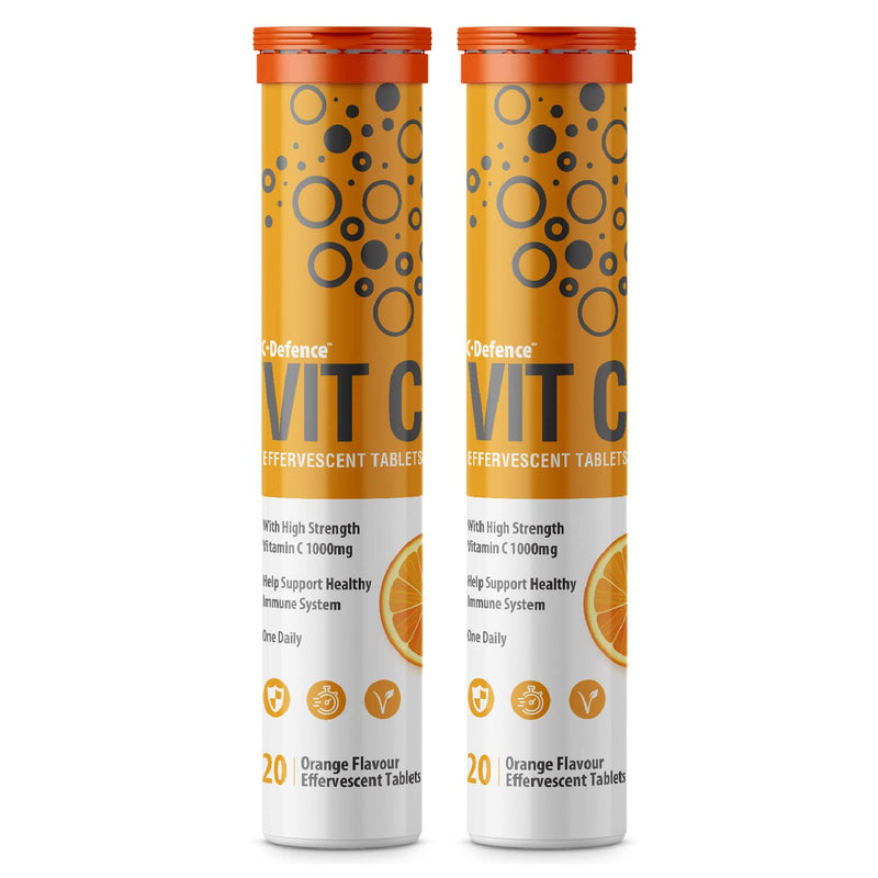High Strength Drinkable Vitamin C 1000mg - VIT C Supplement - Contributes to The Maintenance of a Normal Immune System - Vitamin C Drink Orange Flavour - 20 Tablet Tube (Pack of 2) 20 Count (Pack of 2) - BeesActive Australia