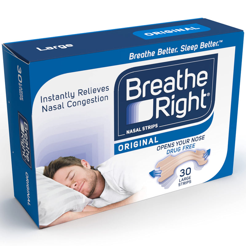 Breathe Right Nasal Strips Original Large 30s | Instantly Relieves Nasal Congestion | Helps Reduce Snoring | Drug-free Large 30's - BeesActive Australia