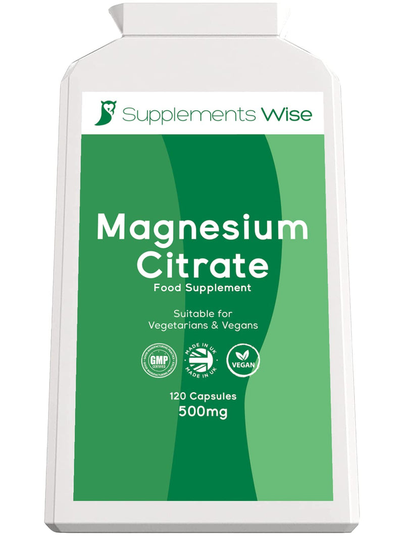 Magnesium Citrate Capsules - Magnesium Supplement for Women or Men - 120 Magnesium Supplements 500mg - Magnesium Tablets One a Day - Restless Leg Syndrome Relief - Premium Magnesium Citrate Tablets - BeesActive Australia