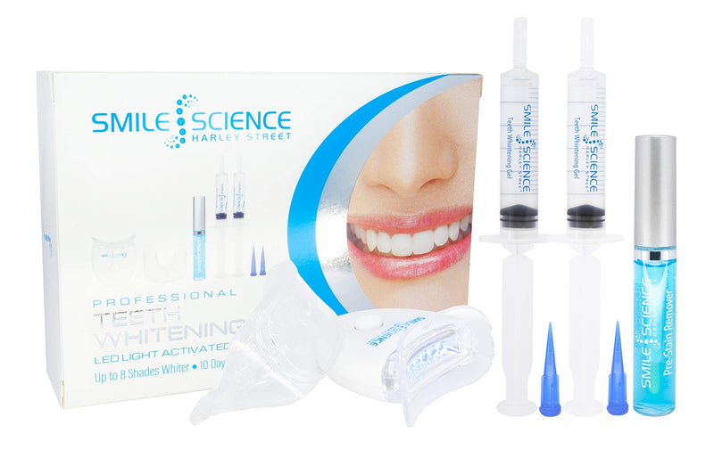 Smile Science Harley Street - Professional Teeth Whitening Kit - Includes Two-Part Intensive Stain Removal - Upto 8 Shades Whiter - for Sensitive Teeth - Rapid Results - 100% Enamel Safe - Vegan - BeesActive Australia