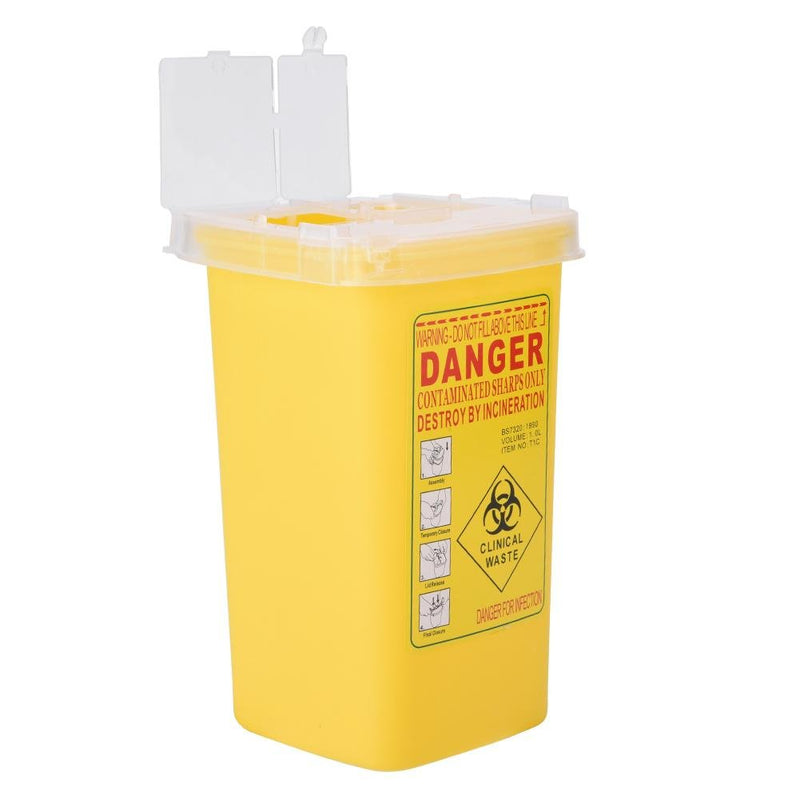 Sharps Bin - Delaman Biohazard Needle Container Disposable Tattoo Medical Plastic Box 1 Litre (Color : Yellow) - BeesActive Australia