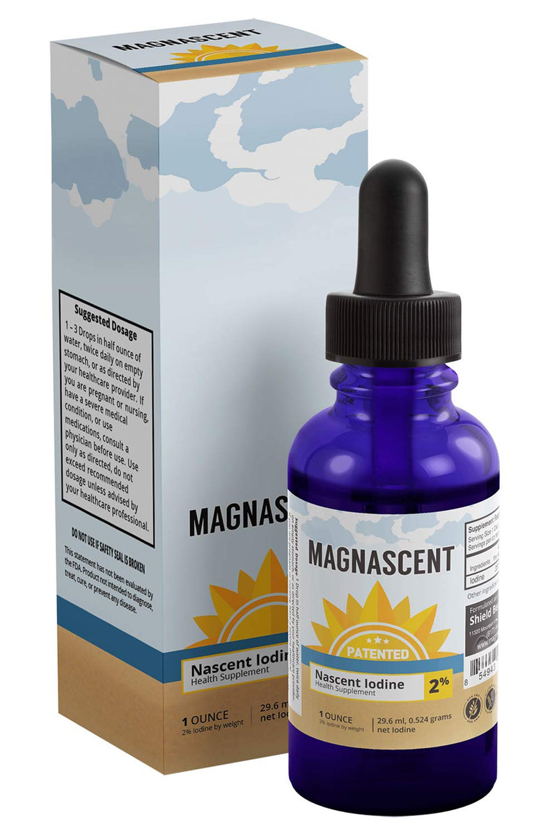MAGNASCENT Nascent Iodine Liquid Supplement � 2% Concentrated Iodine Solution Drops - Helps Promote Energy Levels & Supports Healthy Metabolism� Non GMO, Gluten-Free, Vegan- 1 oz (30 ml) - BeesActive Australia