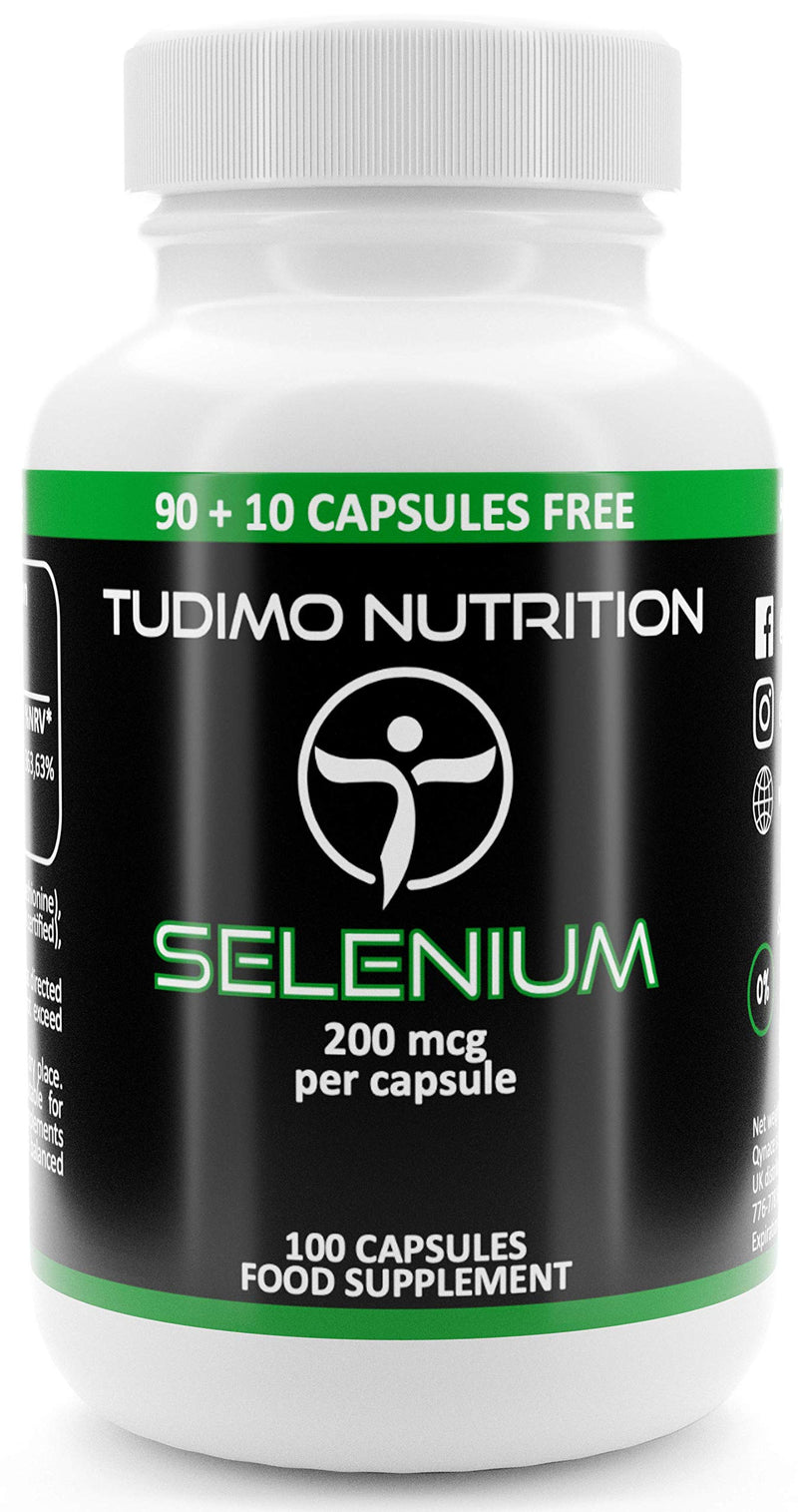 Selenium Supplements 200mcg Capsules - 100 pcs (3+ Month Supply) of Rapidly Disintegrating Capsules, Each with 200 mcg of Pure Selenomethionine Powder - BeesActive Australia