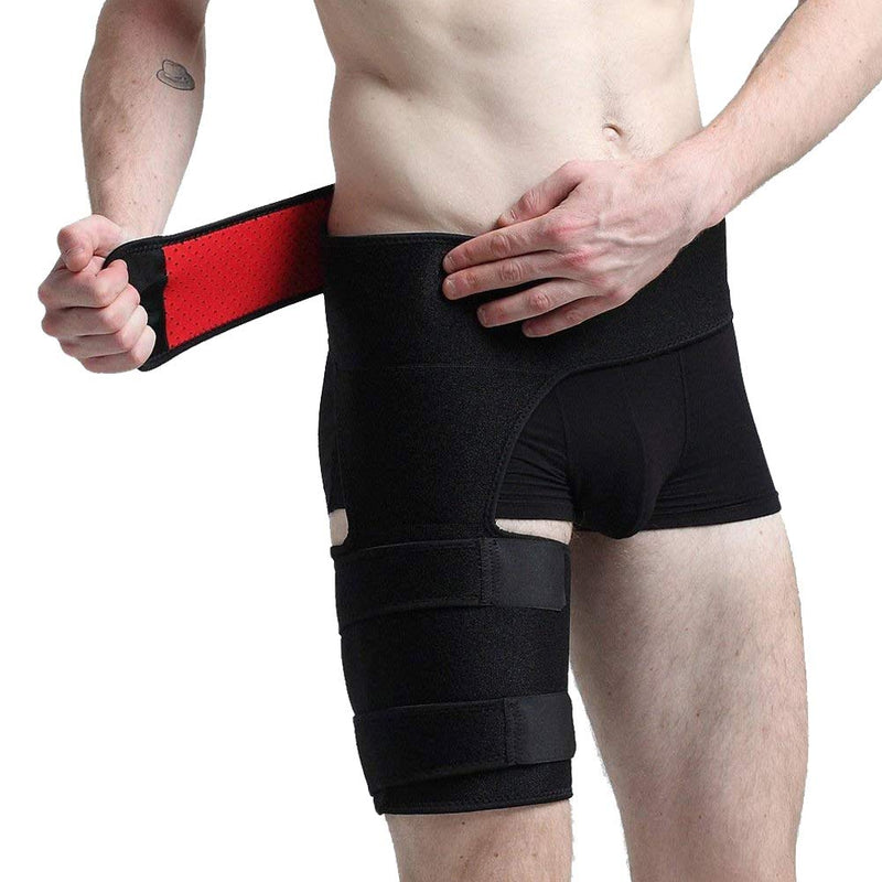 Beister Men & Women Adjustable Hip Groin Stabilizer and Hip Brace for Sciatica Pain Relief, Thigh Leg Compression Support Wrap Sleeve for Pulled Muscles, Hip Joint Pain, Quad Hamstring Joints Recovery 1 Count (Pack of 1) - BeesActive Australia