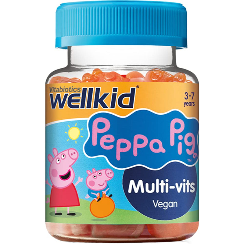 Wellkid Peppa Pig Chewable Gummy Vitamins by Vitabiotics - UK's No. 1 Vitamin Company. Kids Multivitamin formula with Vitamin A B C D and E - BeesActive Australia