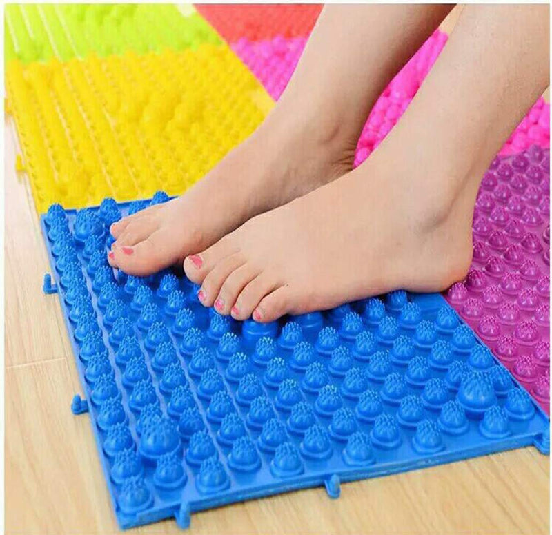 Yobeyi Foot Massage Acupressure Mat Game Foot Reflexology Walking Toe Plate Massage Pad Bathroom Mat Yoga Mat Sports Mat 2 PCS (blue) - BeesActive Australia