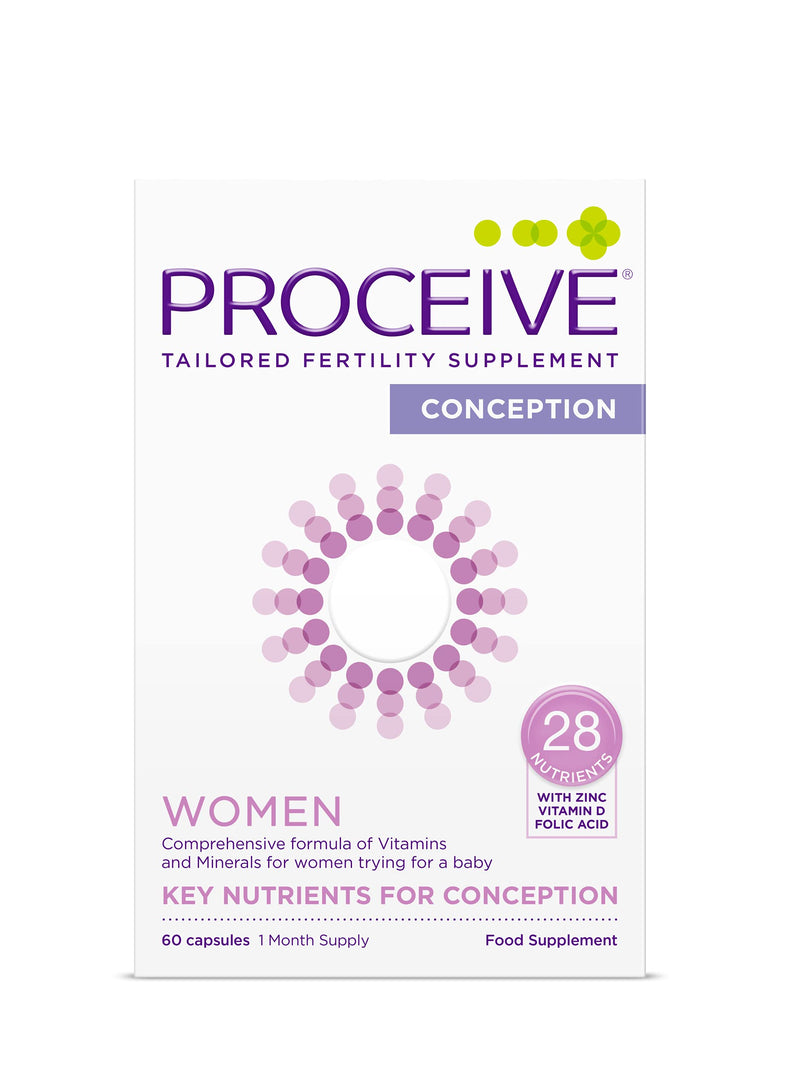 Proceive� Women Fertility Supplement for Conception - Pregnancy Vitamins for Women Trying to Conceive - Zinc, Folic Acid, Vitamin D - 60 Capsules (1 Month Supply) - Vegetarian Women - 60 capsules - BeesActive Australia