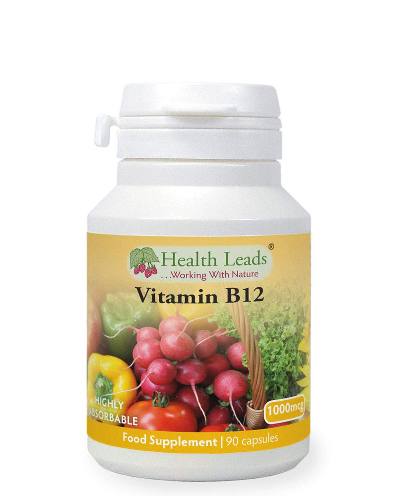 Vitamin B12 Methylcobalamin 1000mcg 90 Capsules, Magnesium Stearate Free & No Nasties, B12 contributes to The Reduction of Tiredness and Fatigue, Normal Function of The Immune System, Made in Wales 1 count (Pack of 90) - BeesActive Australia
