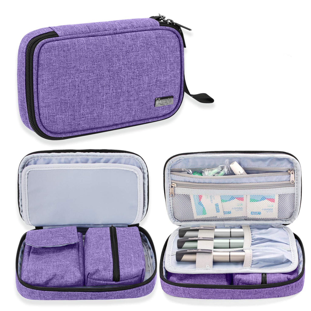 Luxja Diabetic Travel Bag, Diabetic Storage Case for Glucose Meter and Other Diabetic Supplies (Bag Only), Purple - BeesActive Australia