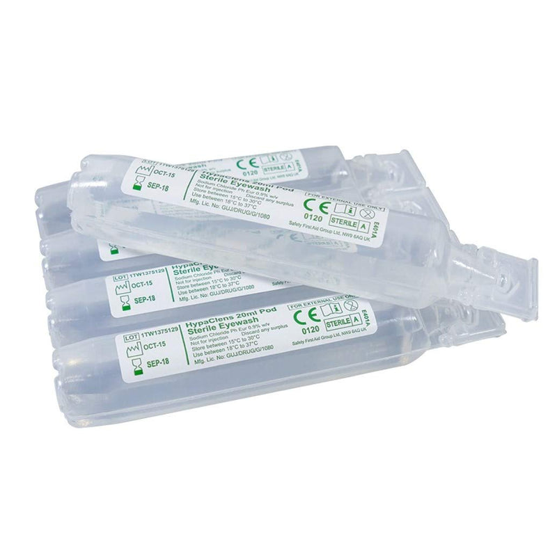 Safety First Aid Group Hypaclens Sterile Saline Eyewash Pods - 20 ml (Pack of 10) Single 20 ml (Pack of 10) - BeesActive Australia