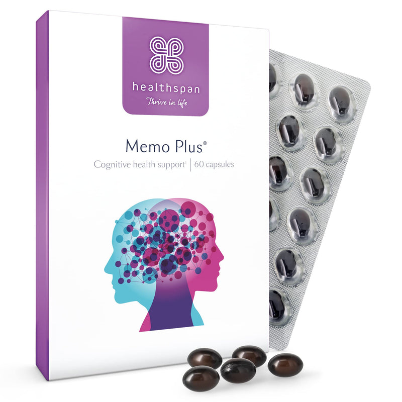Healthspan Memo Plus (2 months' supply) | To support your brain Health & cognitive function | 350mg Advanced Phospholipid Complex | 179mg Omega 3 Fish Oil | 75�g Iodine | Friend of the Sea | One-a-day - BeesActive Australia