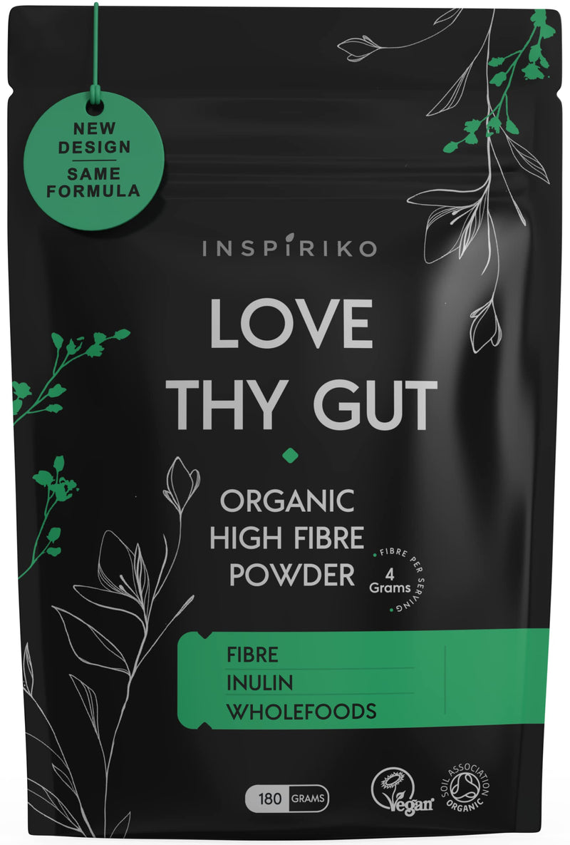 Organic Prebiotic Fibre Supplement - Award Winning Gut Health Supplement with 9 High Fiber Superfoods - High in Soluble Fibre Powder, Prebiotics & Insoluble Fibre. 180 Grams. by Inspiriko - BeesActive Australia