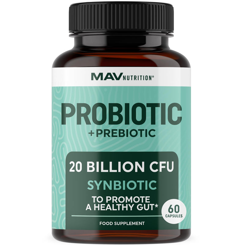 Probiotic and Prebiotic Capsules | Synbiotic Gut Health & Bloating Relief for Women & Men | Enzymes with Probiotics for Digestive Health | 20 Billion CFU | Non-GMO, Gluten-Free, Vegetarian | 60 Ct. - BeesActive Australia