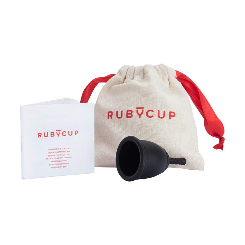 Ruby Cup - Reusable Menstrual Cup - Small (Light Flow) - Black - Includes Cup Donation. Perfect for Beginners. Safe, Convenient & Eco-Friendly. Reliable Alternative to Tampons & Sanitary Towels S (Pack of 1) - BeesActive Australia