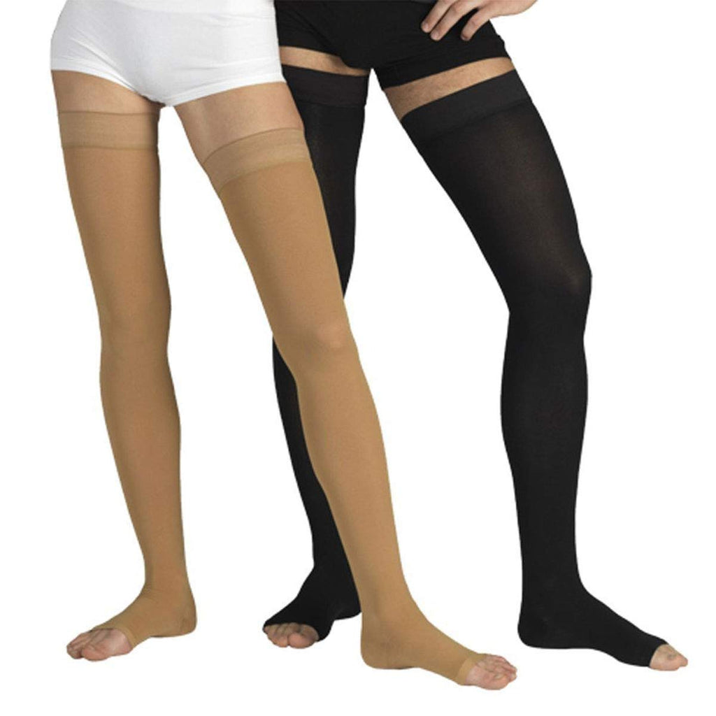 PEDIMEND Thigh High Compression Stockings for Varicose Veins (1PAIR - 2PCS) - Compression Stockings - Effective Relief from Tightness & Muscle Soreness - Promote Venous Blood Flow - Unisex (Beige) Beige - BeesActive Australia