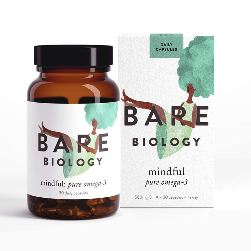 Bare Biology Mindful Omega 3 Fish Oil Capsules - Support for Brain Function and Eyes - Super Strength / Made from Sustainably Caught Fish (30 Capsules) - BeesActive Australia