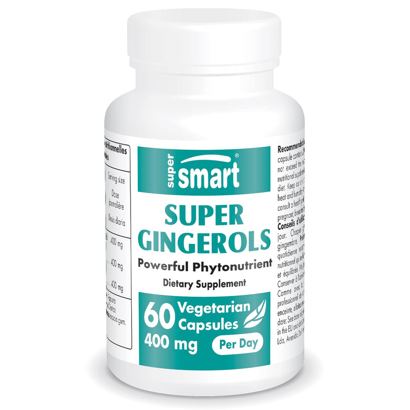 Supersmart - Super Gingerols 200 mg - Ginger Root Extract Standardised to 20% Gingerols - Digestive Support & Anti Inflammatory Supplement | Non-GMO & Gluten Free - 60 Vegetarian Capsules - BeesActive Australia