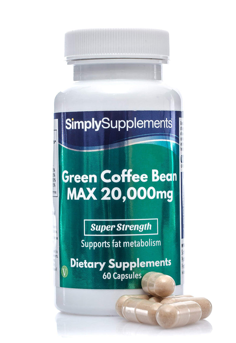 Green Coffee Bean Extract Capsules | Potent 20,000mg Formulation | Vegan & Vegetarian Friendly | With Added Zinc to Support Fat Metabolism | 60 Capsules = Up to 2 Month Supply | Manufactured in The UK - BeesActive Australia