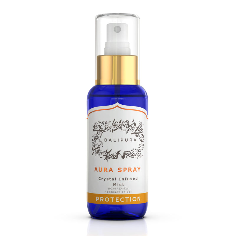 BALIPURA - Aura & Chakra Spray Gift for Women - Protection Spray Crystal Infused Mist with Black Tourmaline, Smoky Quartz and Citrine - Organic Essential Oil - Cleansing & Healing Energy - 3.4 fl.oz - BeesActive Australia
