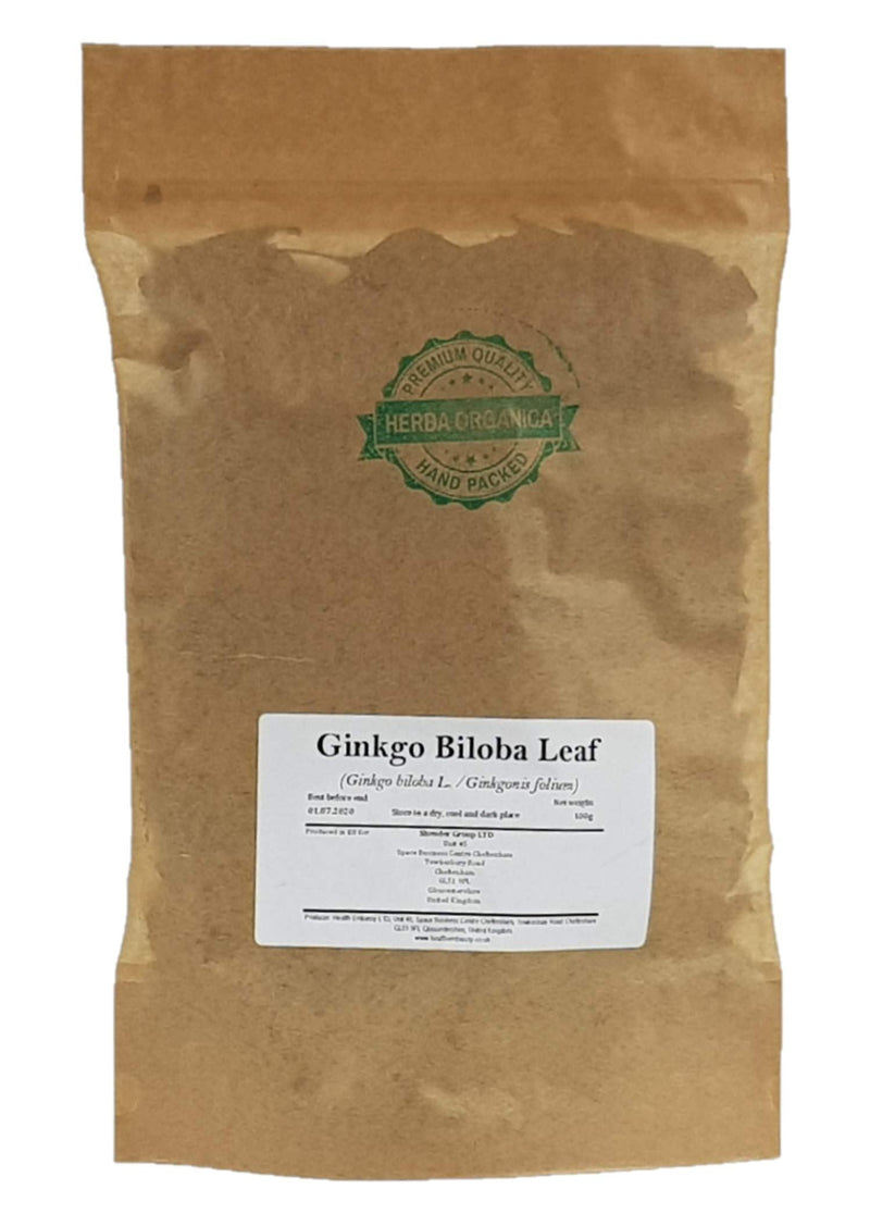 Herba Organica - Ginkgo Biloba Leaf - Ginkgo Biloba L - Ginkgo, Gingko (100g) 100 g (Pack of 1) - BeesActive Australia