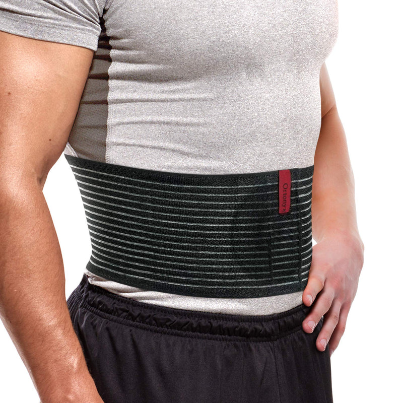 ORTONYX Premium Umbilical Hernia Belt for Men and Women / 6.25" Abdominal Binder with Hernia Support Pad - Navel Ventral Epigastric Incisional and Belly Button Hernias - Black OX5241-L/XL L/XXL (35"-52") - BeesActive Australia
