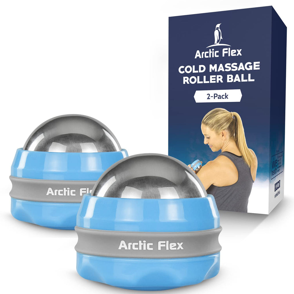 Arctic Flex Cold Massage Ball Roller (2-Pack) - Mini Cryo Massager Hand Ice Ball - Sore Muscle Cold Therapy - Deep Tissue Depuffer Pain Relief - Jaw Eye Ice Depuffing Tool for Migraine, Injury, Foot 2 - BeesActive Australia