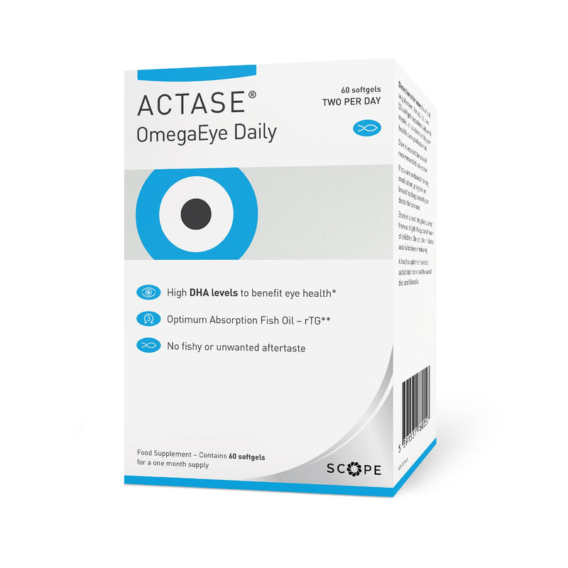 Actase OmegaEye Daily (Formerly Optase Omega Vision) - High DHA Omega-3 Eye Care Supplement to Help Maintain Healthy Vision - 60 Softgels - BeesActive Australia