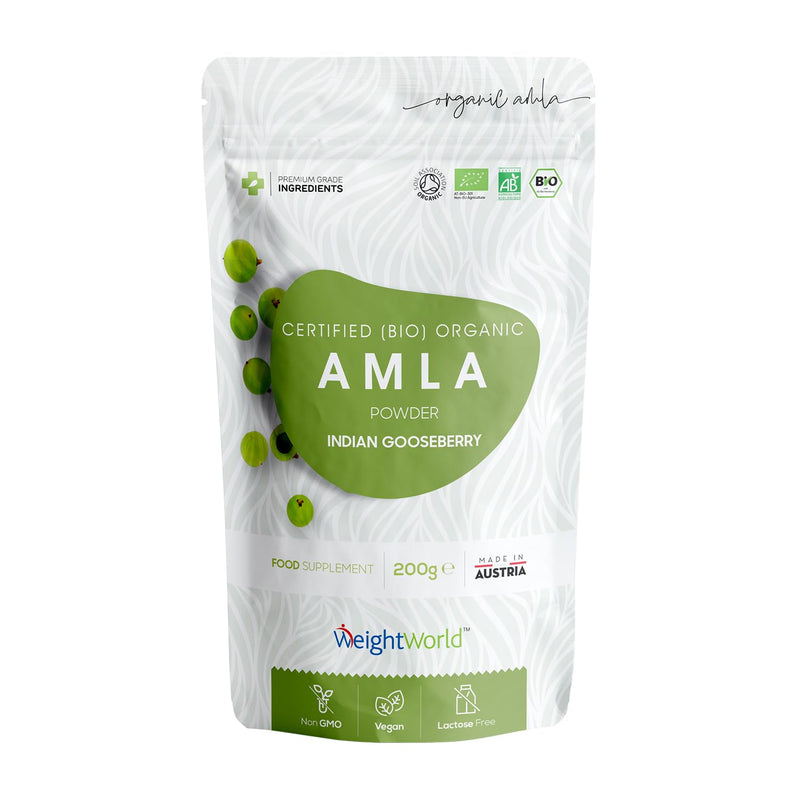 Premium Organic Amla Powder for Hair Care, Skin & Immunity - Unmatched VIT C Power - Soil Association Certified - Vegan & Non-GMO - Indian Gooseberry for Hair Masks, Face Masks & Nourishing Drinks - BeesActive Australia
