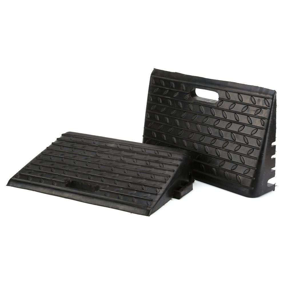 Rubber Ramps Heavy Duty, 2 Pcs Rubber Kerb Ramps for Caravan Car Mobility Also as the Disabled Wheelchair Accessory, Black - BeesActive Australia
