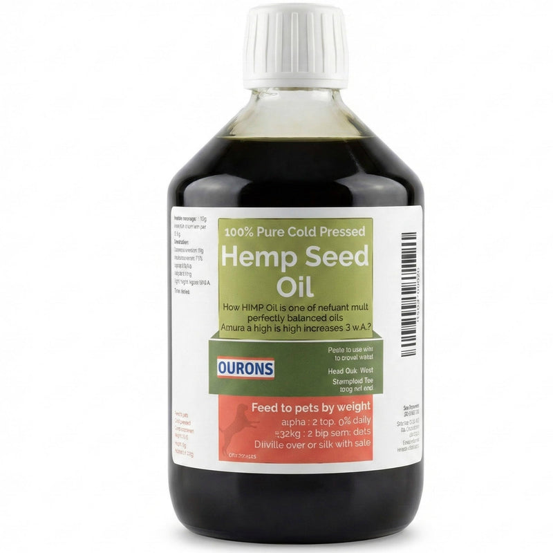 Hemp Oil for Dogs 500ml - Cold Pressed Food Grade 500 ml (Pack of 1)